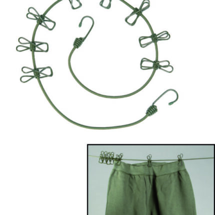 Wäscheleine mit Klammern - oliv