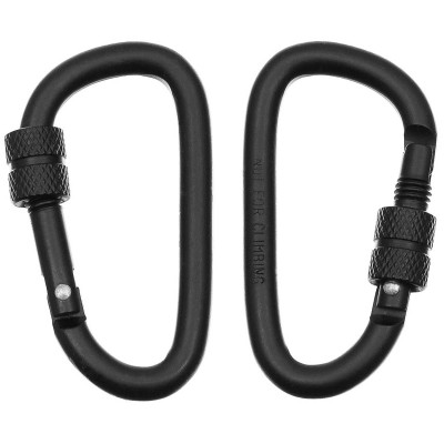 Karabiner Schraubverschluss 6mmX6cm 2er-Pack-Schwarz
