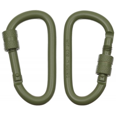 Karabiner Schraubverschluss 6mmX6cm 2er-Pack-Oliv